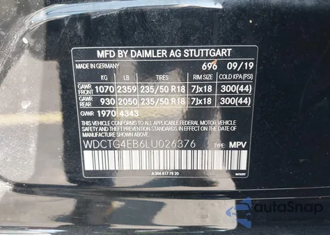 2020 Mercedes-Benz Gla 250 из США, поврежденный, VIN WDCTG4EB6LU026376